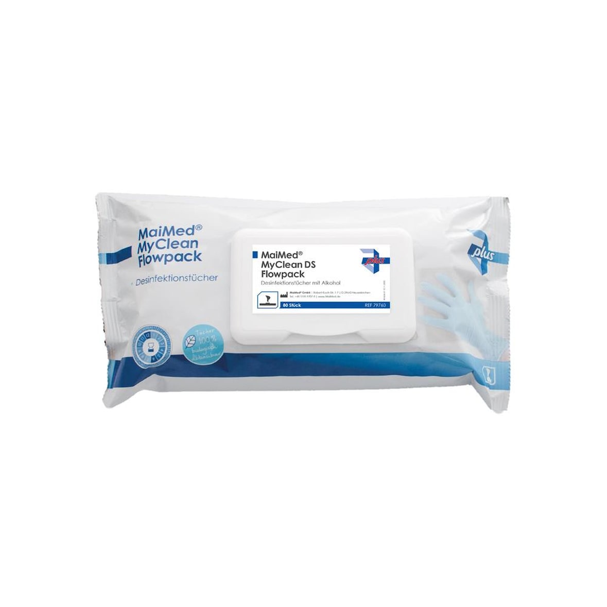 MaiMed MyClean DS Flowpack - 12 x 80 Desinfektionstücher
