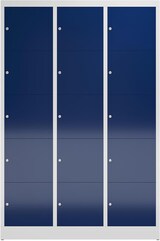 thumbnail of XL Schließfachschrank Fächerschrank 15 Fächer Wertfachschrank 1800 x 1200 x 500 mm lichtgrau/blau X-523531