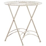 thumbnail of Décoshop26 - Metall-Gartentisch Ø 71 cm rustikaler Stil antikcreme MDJ10219