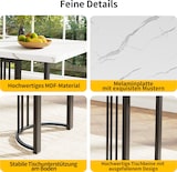 thumbnail of Essgruppe 5-teilig ausziehbar 75x179x80 cm Schwarz+Weiß mit MDF Tisch Metallgestell Kreuzform und 4 Samtstühlen gepolstert