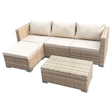 thumbnail of SVITA QUEENS 5-delige loungeset voor in de tuin polyrotan beige