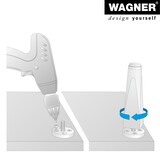 thumbnail of WAGNER Möbelbein KIEFER Holz eckig - 40 x 40 x 150 mm, grau, QuickClick® Filzgleiter Ø 30 mm, Gewinde Ø 10 mm - 12734201