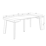 thumbnail of Ausziehbarer Konsolentisch, 180x90x73cm, Für 8 Personen, Holzbeine, Moderner Stil, Weiß - 264_7