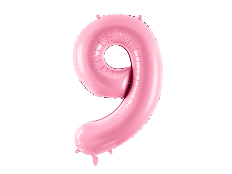 Partydeco Folienballon Zahl 9 rosa