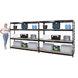 thumbnail of PROREGAL Mega Deal 2x Profi Schwerlastregal Rhino | HxBxT 180x200x60cm | 4 Spanplatten-Ebenen 16mm | Fachlast 500kg | Schwarz