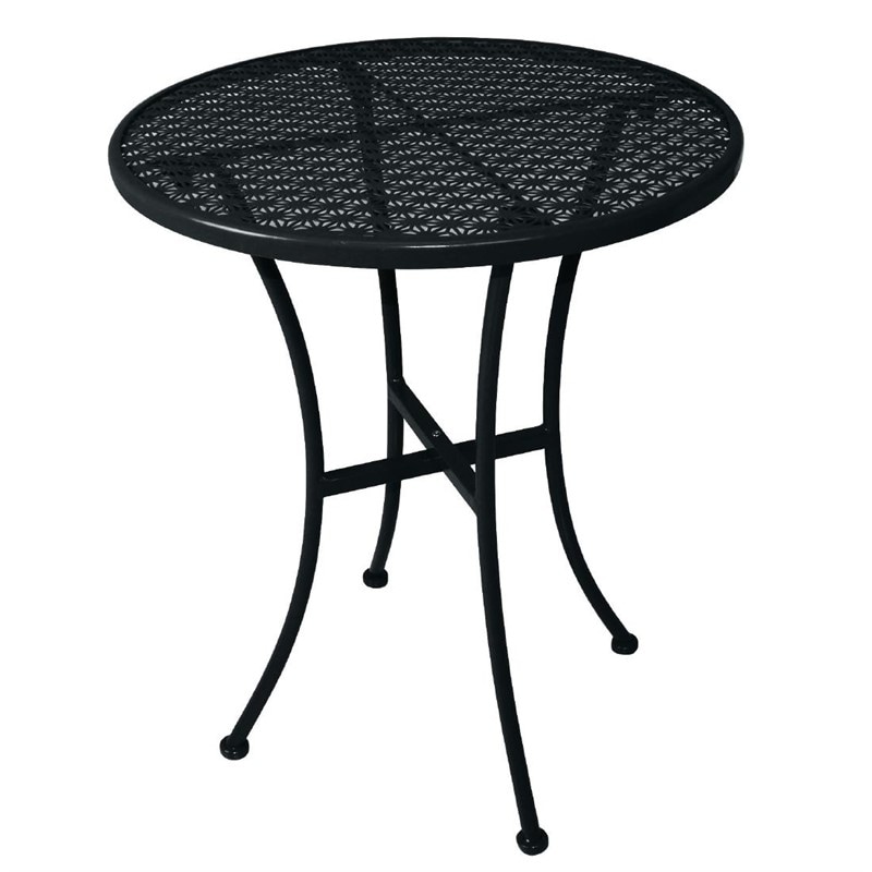 Mesa redonda de acero para terraza negra Bolero 600mm. diámetro GG705