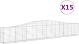 thumbnail of vidaXL Gabionen mit Hochbogen 15 Stk. 400x30x60/80 cm Verzinktes Eisen