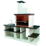 thumbnail of BBQ MAXI - Churrasqueira com bancadas, produzida em betão pintado de branco - 128,5x55x210cm