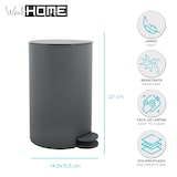 thumbnail of WellHome - Cubo de basura con Pedal de 3L en color Antracita Ø14,5x27cm - Osa-ki