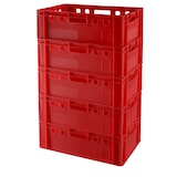 thumbnail of 5 Stück E2 Kisten 60 x 40 x 20 cm Fleischkiste Lagerkiste Metzgerkiste in rot