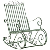thumbnail of Lot de 2 Fauteuils à bascule d'extérieur Smilla en fer forgé Vert antique