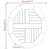 thumbnail of vidaXL Tafelblad rond 2,5 cm 70 cm massief teakhout