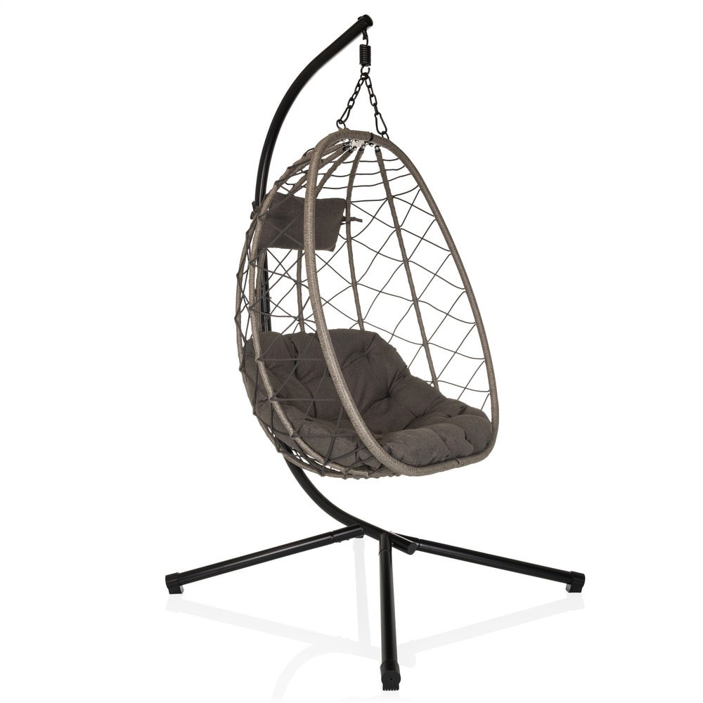 Hängesessel COCOVA Outdoor mit Gestell schwarz/grau hjh LIVING
