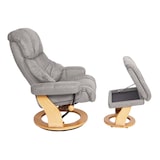 thumbnail of MCA Relaxsessel Calgary XXL, TV-Sessel Hocker, 180kg belastbar Stoff/Textil ~ hellgrau, Gestell naturbraun