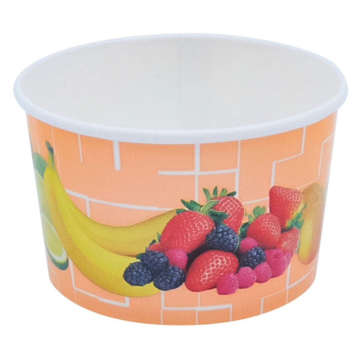 200x Eisbecher Pappe rund 340 ml O 101mm Höhe 63mm "Fruchtreigen"