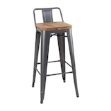 thumbnail of Bolero Bistro Hochbarstuhl Mit Holzsitz Grau (4 Stück)