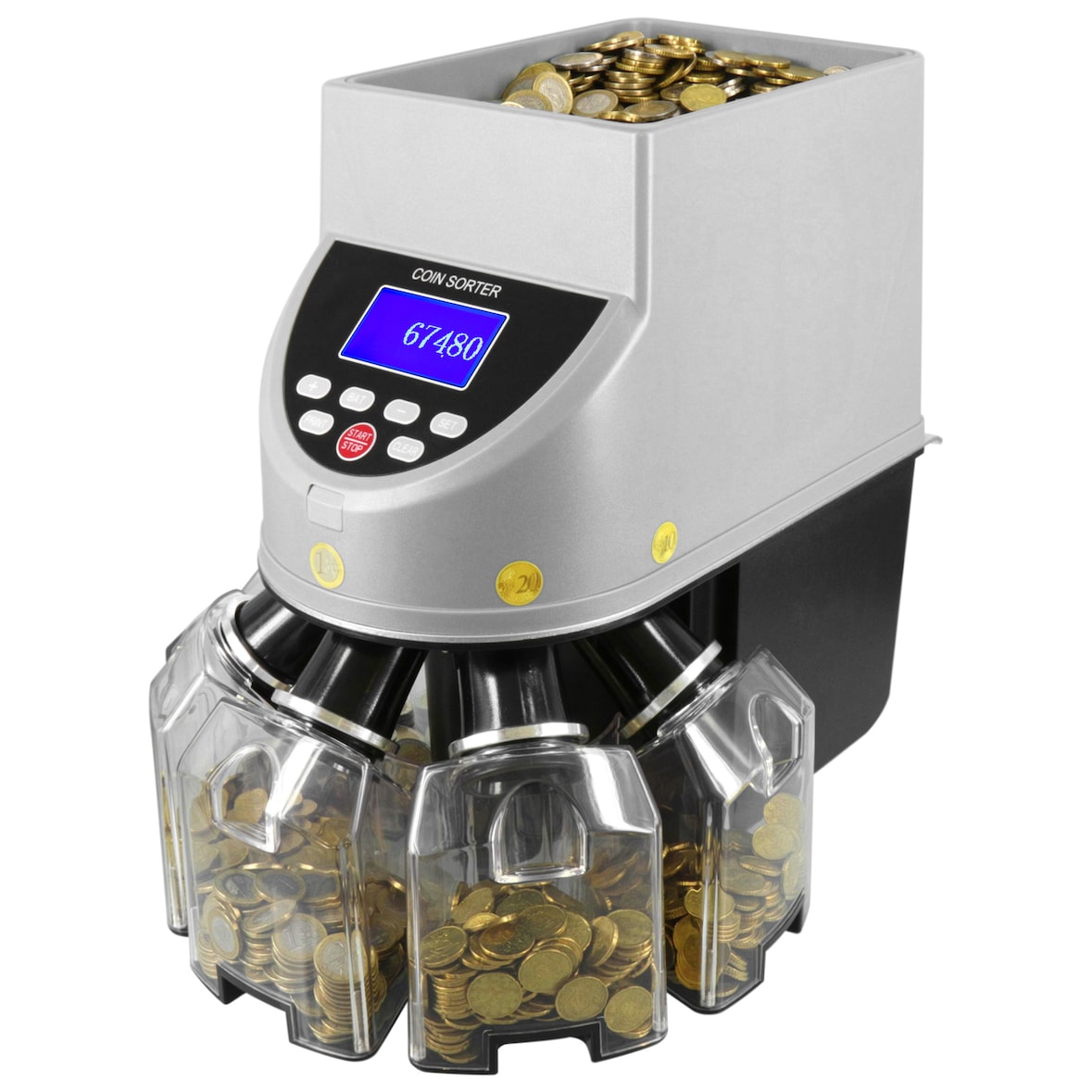 Compteuse Trieuse Valorisatrice de pièces € Semi Pro MCS105 - Très haute vitesse 1000 pcs/mn - 5 SORTIES