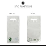 thumbnail of Witte LDPE plastic tas voor 1 fles met uitsnijdingen 19 x 40 + 4,5 cm per 1000 - Gimex