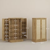 thumbnail of HOMCOM armario de cocina armario despensa cocina con 2 puertas de ratán y 16 estantes alacena moderna con estantes ajustables 60x30x104 cm natural