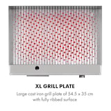 thumbnail of Grillmeile 3000R Elektrogrill 3000W Platte 54,5x35cm geriffelt Silber-Metallic