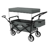 thumbnail of Hauki Bollerwagen XXL faltbar Grau – Handwagen mit Dach & Tasche, klappbar zum Schieben oder Ziehen, Kinder Transportwagen mit PU-Rädern & Bremse, 120