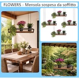 thumbnail of FLOWERS estante suspendido Techo 115 cm MARRON con cadenas para flores jardín vertical portabotellas vidrio bar cocina de Yelloo