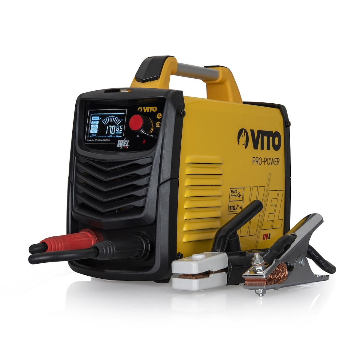 Professionele inverter MMA TIG 170 Ampère Lasser Ø 1,6 tot 4 mm Luxe koffer VITO