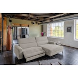 thumbnail of KAWOLA Sofá LAISKA sofá esquinero función relax semimotorizado pana gris sillón largo derecha