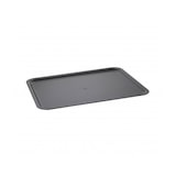thumbnail of Zwarte, stevige plastic trays van 37x48 cm, verpakking van 10 stuks, geschikt voor fastfoodrestaurants of etalagepresentaties.