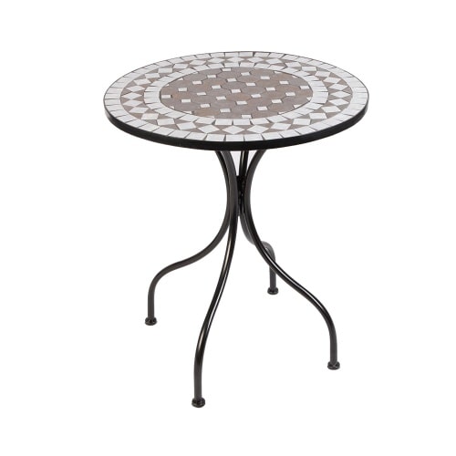 Mosaik Mosaiktisch Gartentisch Balkontisch Rund Echt-Steinbelegung : Tisch einzeln