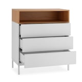 thumbnail of Cómoda de noche Nieve 3 cajones Blanco, estable y fácil de montar