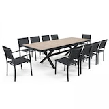 thumbnail of Table extensible aluminium et céramique avec 10 chaises - Oviala