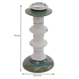 thumbnail of Set de 2 portavelas HWC-N36, portavelas pilar vela, metal cerámica vintage de aspecto desgastado altura 25cm