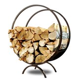 thumbnail of DELUKE® Brennholzregal innen Metall FUSI | Rund, Schwarz | Kaminholzständer Feuerholzregal Kaminholzhalter Holzständer Holzhalter innen Holzlager