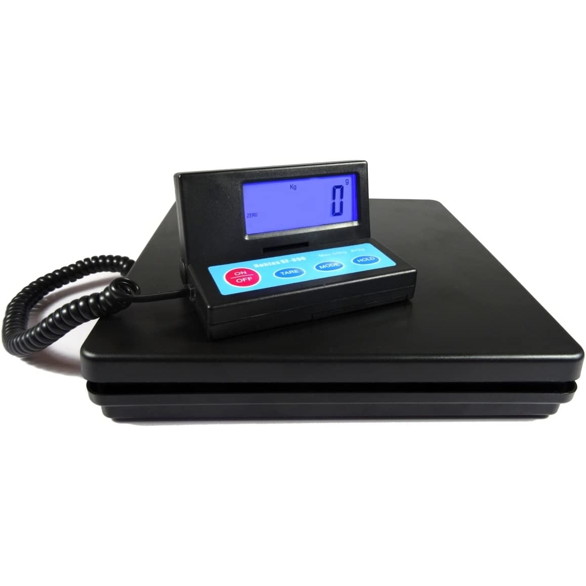 Nohlex Paketwaage 50kg/2g. Robuste Plattformwaage/Briefwaage inkl. Netzteil und Batterien. Abnehmbares beleuchtetes Display