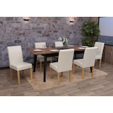 thumbnail of Juego de 6 sillas de comedor Silla de cocina Littau ~ polipiel, blanca, patas claras