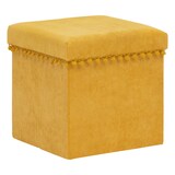 thumbnail of 2 en 1 Pouf pliant et coffre de rangement Jaune Ocre 40 x 39 cm