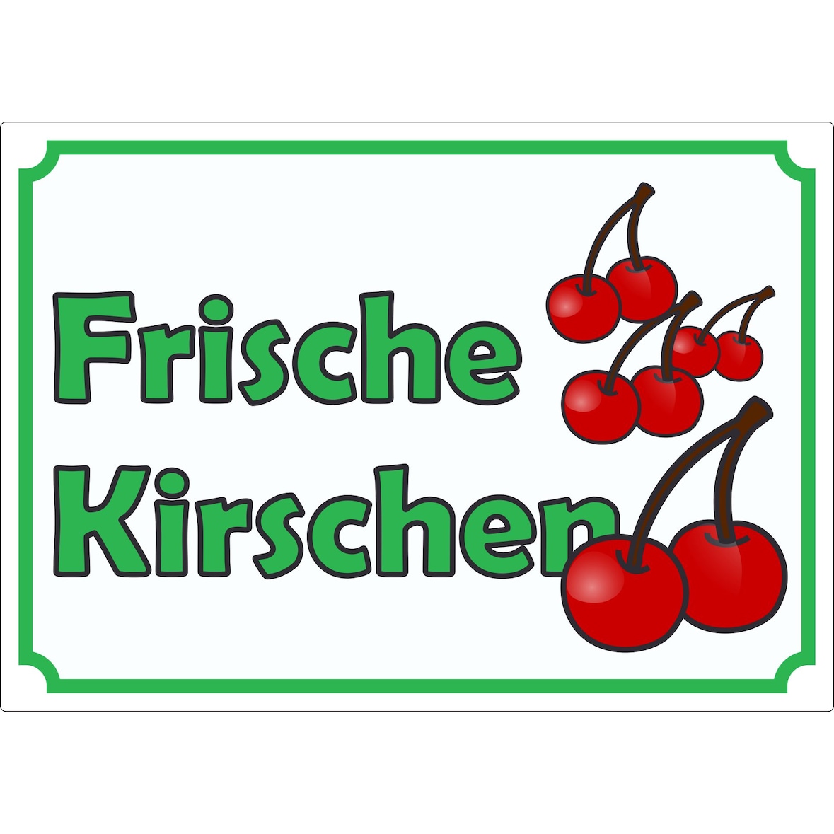 Werbeaufkleber Aufkleber Frische Kirschen A8 (52x74mm)