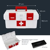 thumbnail of HMF Erste Hilfe Kasten zur Medikamenten Aufbewahrung, Medizinbox leer für Sportverein, Betrieb oder Zuhause, 37 x 20 x 18,5 cm, Weiß-Rot