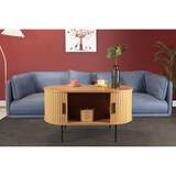 thumbnail of Möbilia Couchtisch/TV-Board | 2 Schiebetüren | B 100 x T 60 x H 55 cm | natur – schwarz | 32020009 | Serie LOWBOARD