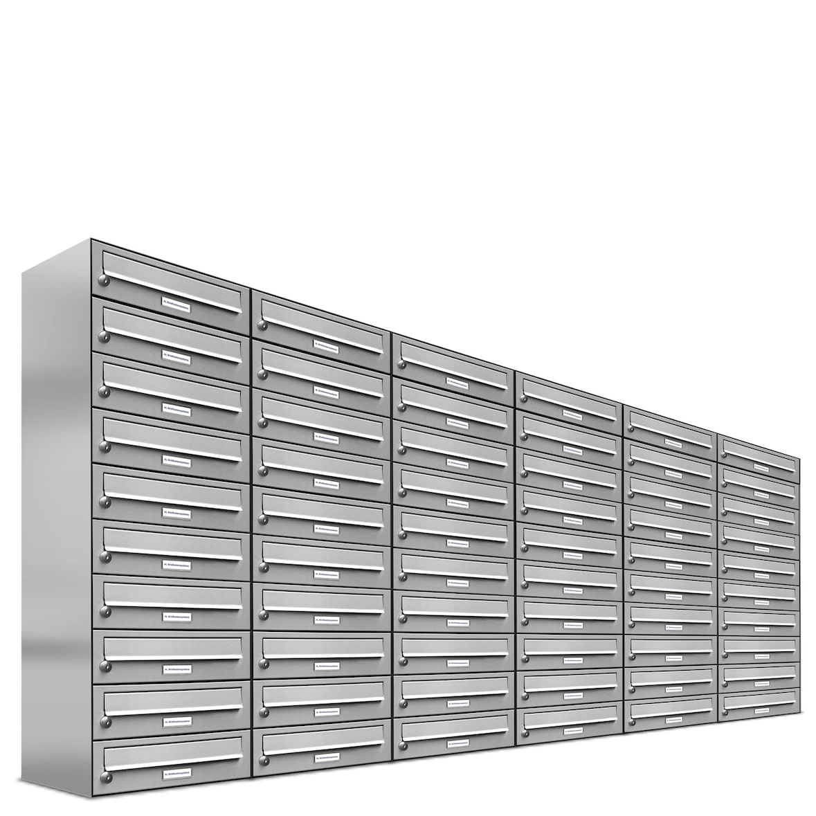 AL Briefkastensysteme 60 Fächer Premium Edelstahl Wand Briefkasten Anlage für Post A4, modern, robust und wetterfest, Artikelnummer: 132T60EA6