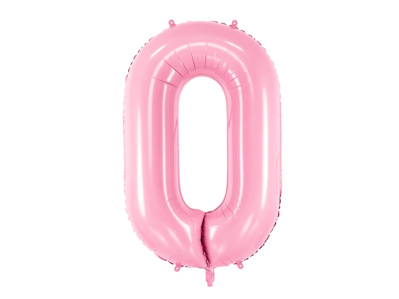 Folienballon Zahl 0 rosa