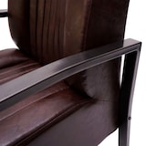 thumbnail of Fauteuil HWC-H10, loungestoel gestoffeerde fauteuil, metalen industrieel ontwerp ~ vintage bruin