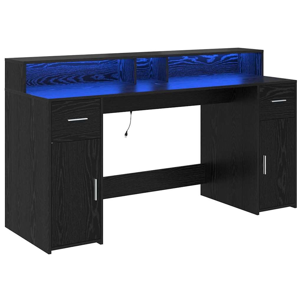 vidaXL Schreibtisch Schwarze Eiche 160 x 55 x 91 cm Holzwerkstoff
