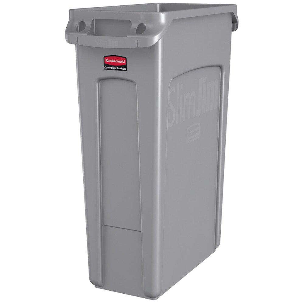 Rubbermaid Slim Jim Mülleimer mit Belüftungskanälen | 87 Liter, HxBxT 76,2x28x56cm | Grau von PROREGAL