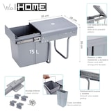 thumbnail of WellHome - Cubo de Basura bajo Fregadero con fijación Inferior para Cocina 15L, Extracción manual