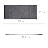 thumbnail of Relaxdays Schmutzfangmatte grau, Fußmatte Innen, Schmutzmatte groß, Fußabtreter dünn, Türmatte 80x200 cm, schwarz-grau