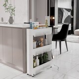 thumbnail of Carrello Da Cucina Salvaspazio Carrellino Portaoggetti Con Rotelle Ruote 3 Ripiani Dispensa Bagno Fino a 2.5 Kg Per Ripiano 72 x 12,5 x 54 cm Bianco