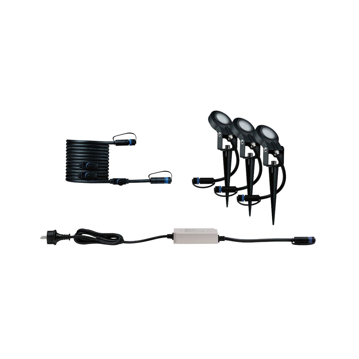 Paulmann Plug & Shine Projecteur de jardin LED Sting Kit de base  IP67 3000K 3x6,4W  75VA Anthracite 93696