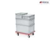 thumbnail of PROREGAL 5x Eurobehälter mit geschlossenem Griff & Auflagedeckel | HxBxT 17,5x30x40cm | 16 Liter | Grau | Eurobox